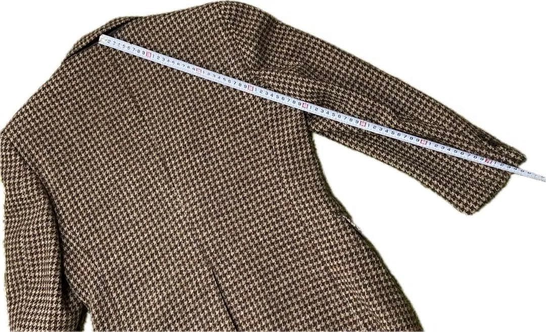 極美 90s ハリスツイード テーラードジャケット 千鳥柄 総柄 AB5 総裏