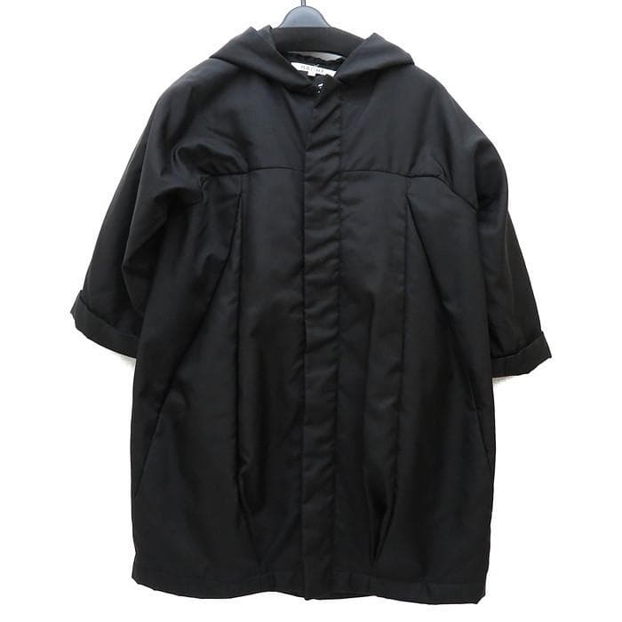 HACHE ナイロンパーカーコート40黒　イタリア製