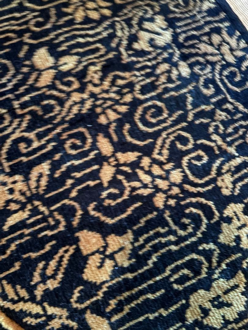 1*9様 龍村美術織物　絹　段通　仏寶　絨毯　半畳　仏壇　仏前　蓮池八稜華文　佛