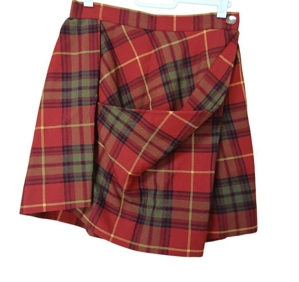 【Vivienne Westwood】変形 チェックミニスカート オーブボタン