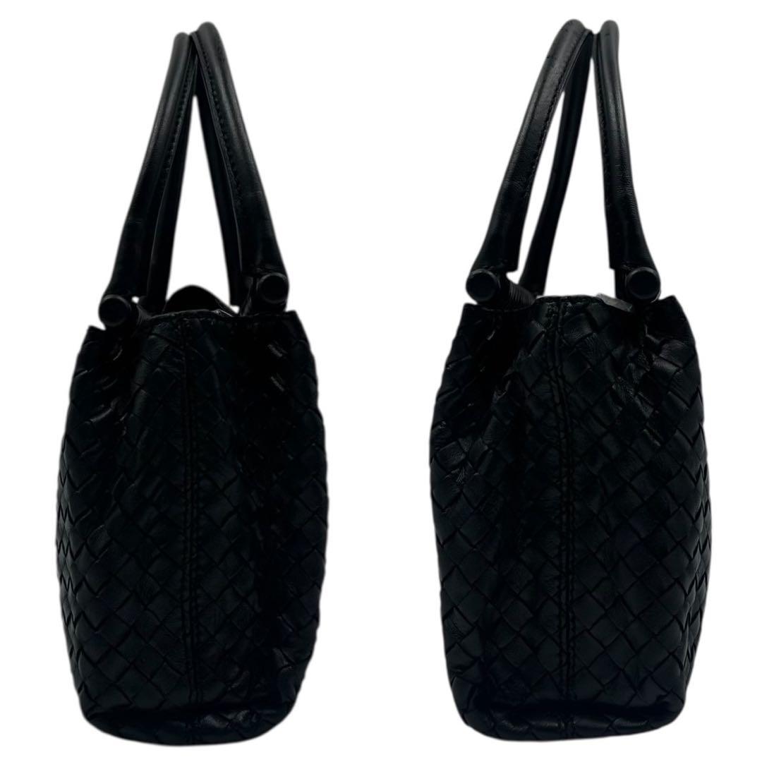 【良品】BOTTEGA VENETA ハンドバッグ イントレチャート レザー 黒