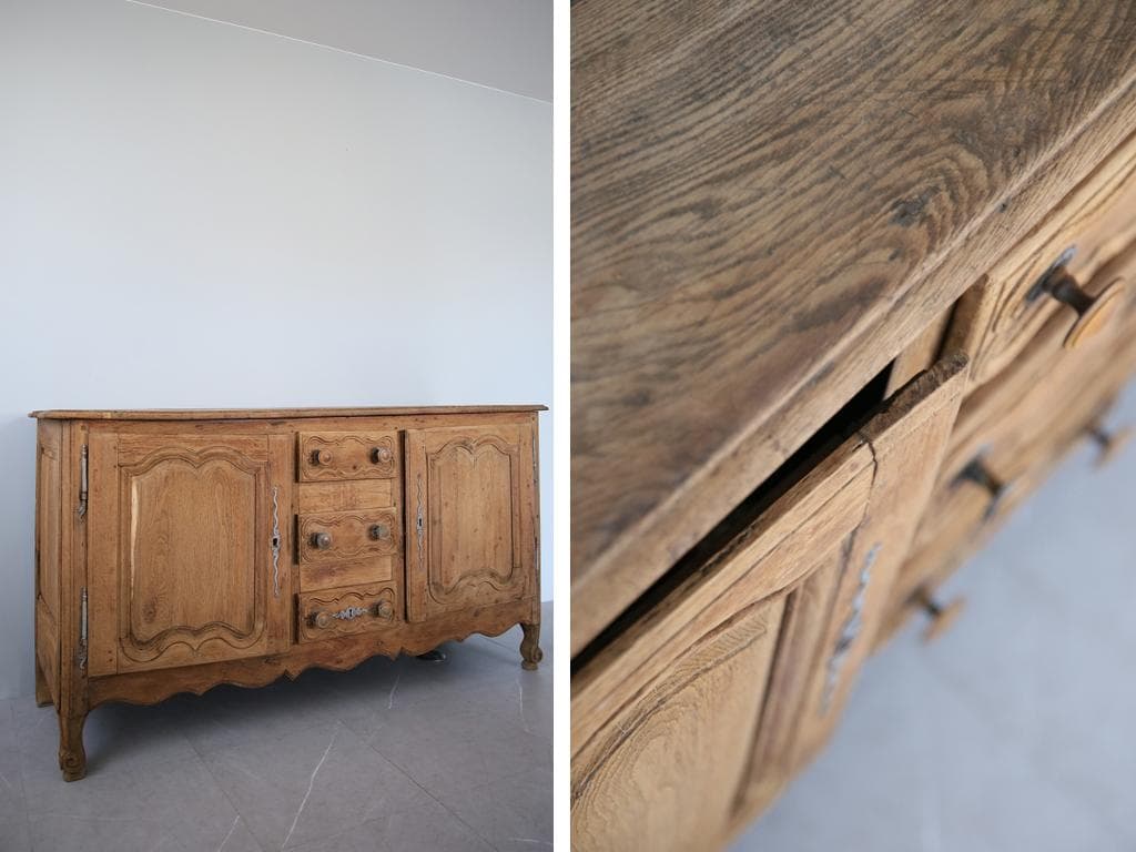 フランスアンティーク猫脚サイドボード/ショップカウンター/チェスト(90-252