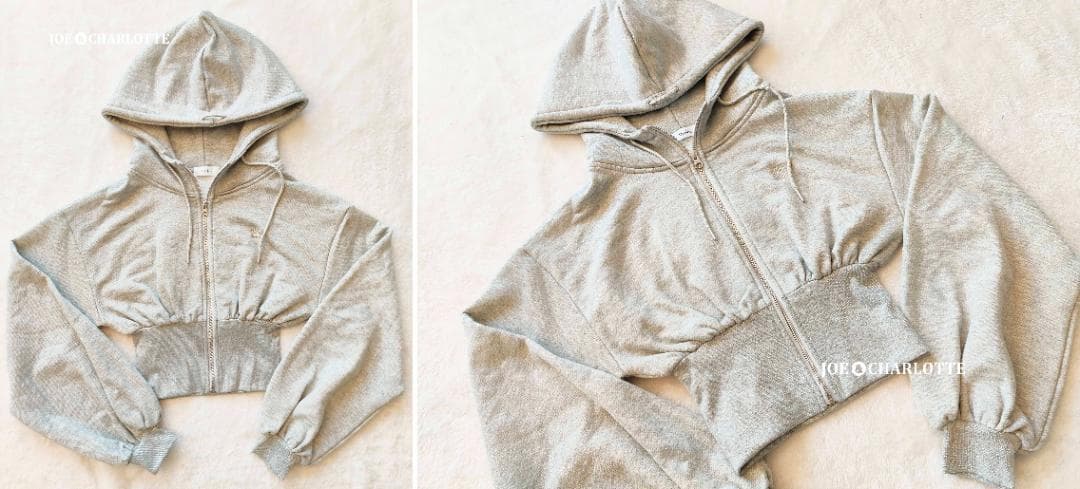 ダーリッチ darich カラーラメスウェットコルセットパーカー グレー GRY