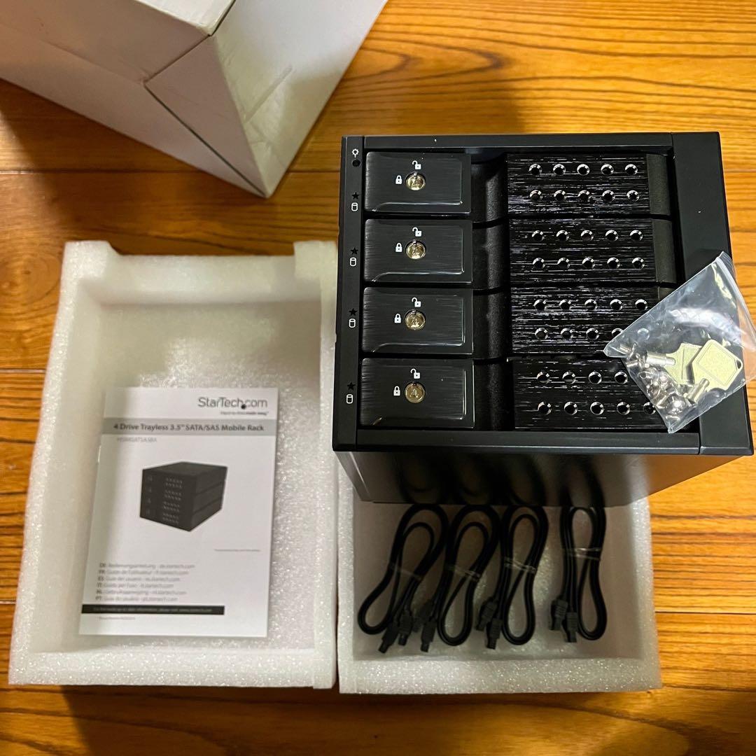 4x 3.5インチSAS 2.0/SATA3.0HDDドライブ対応モバイルラック