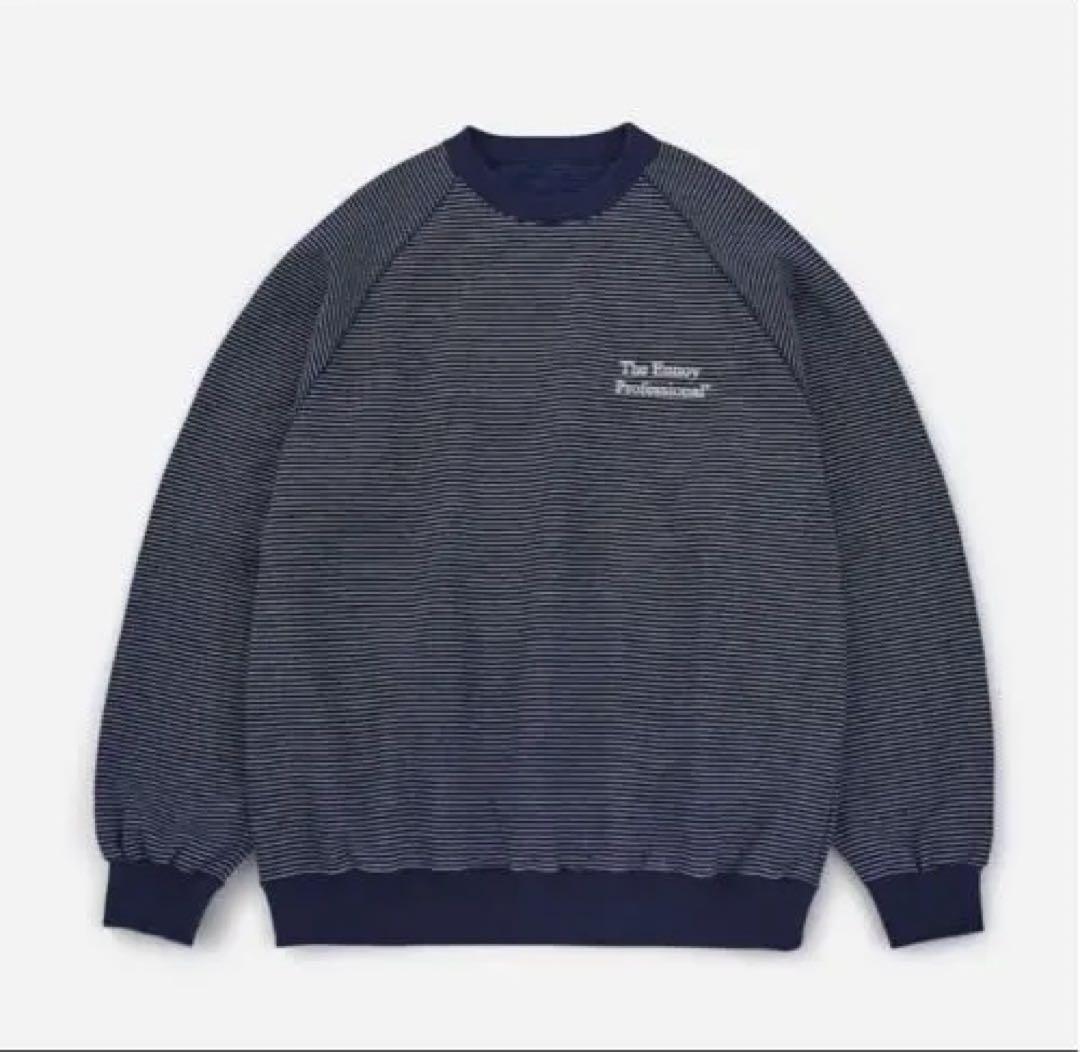 トップス ENNOY BORDER CREW NECK SWEAT