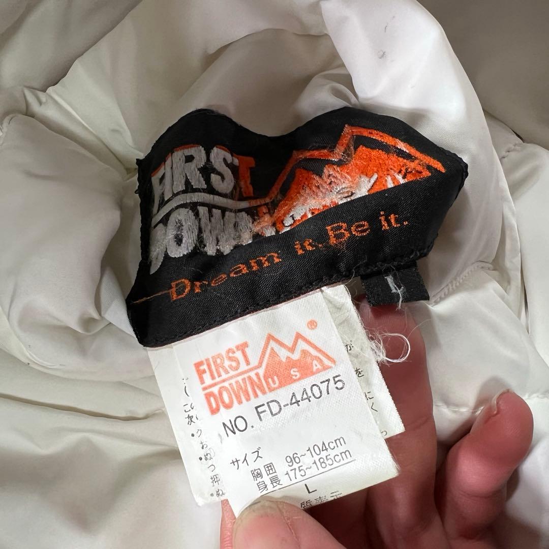 90s FIRST DOWN リバーシブル ダウンジャケット 水甚タグ 肉厚