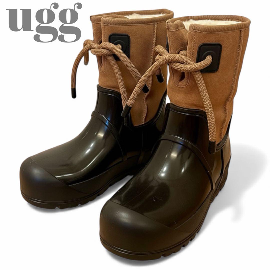 美品✨UGG レインクラウドレース　レインブーツ　ブラウン