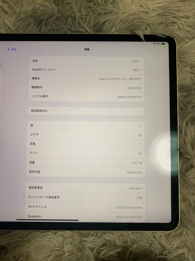 iPadpro 第4世代1TB WiFi＋cellular