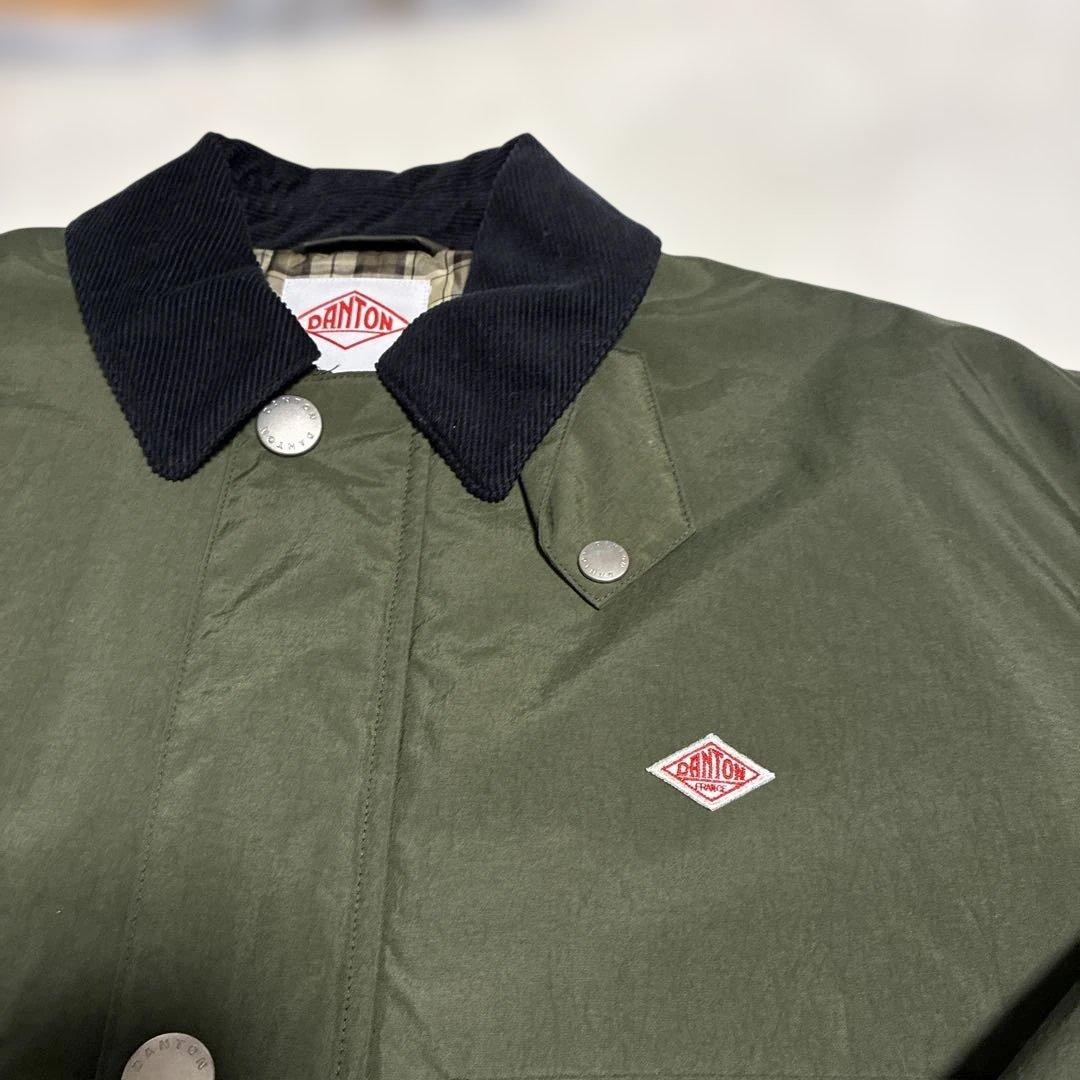 美品　DANTON ナイロンタフタショート　オリーブ ジャケッ36