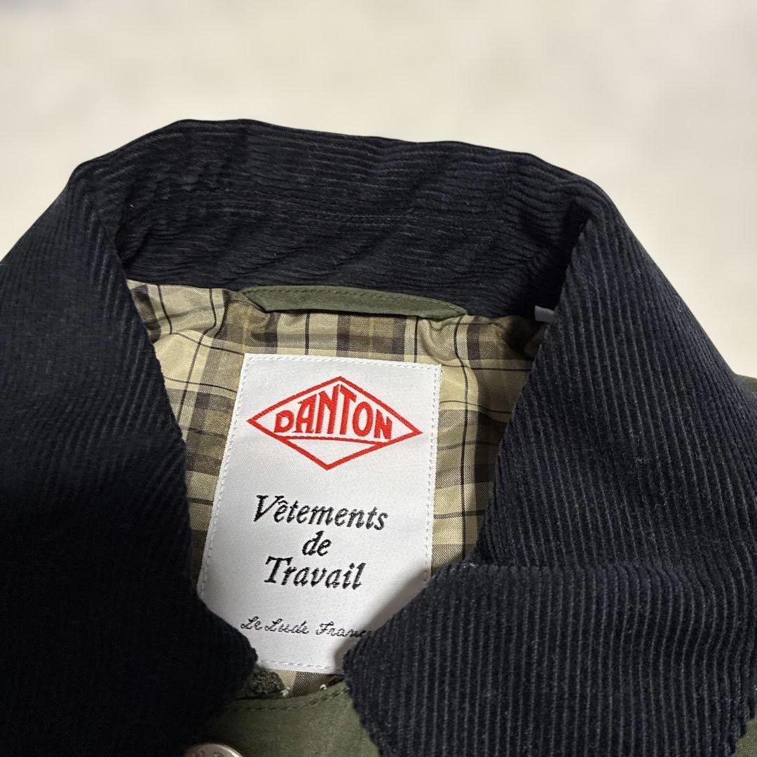美品　DANTON ナイロンタフタショート　オリーブ ジャケッ36