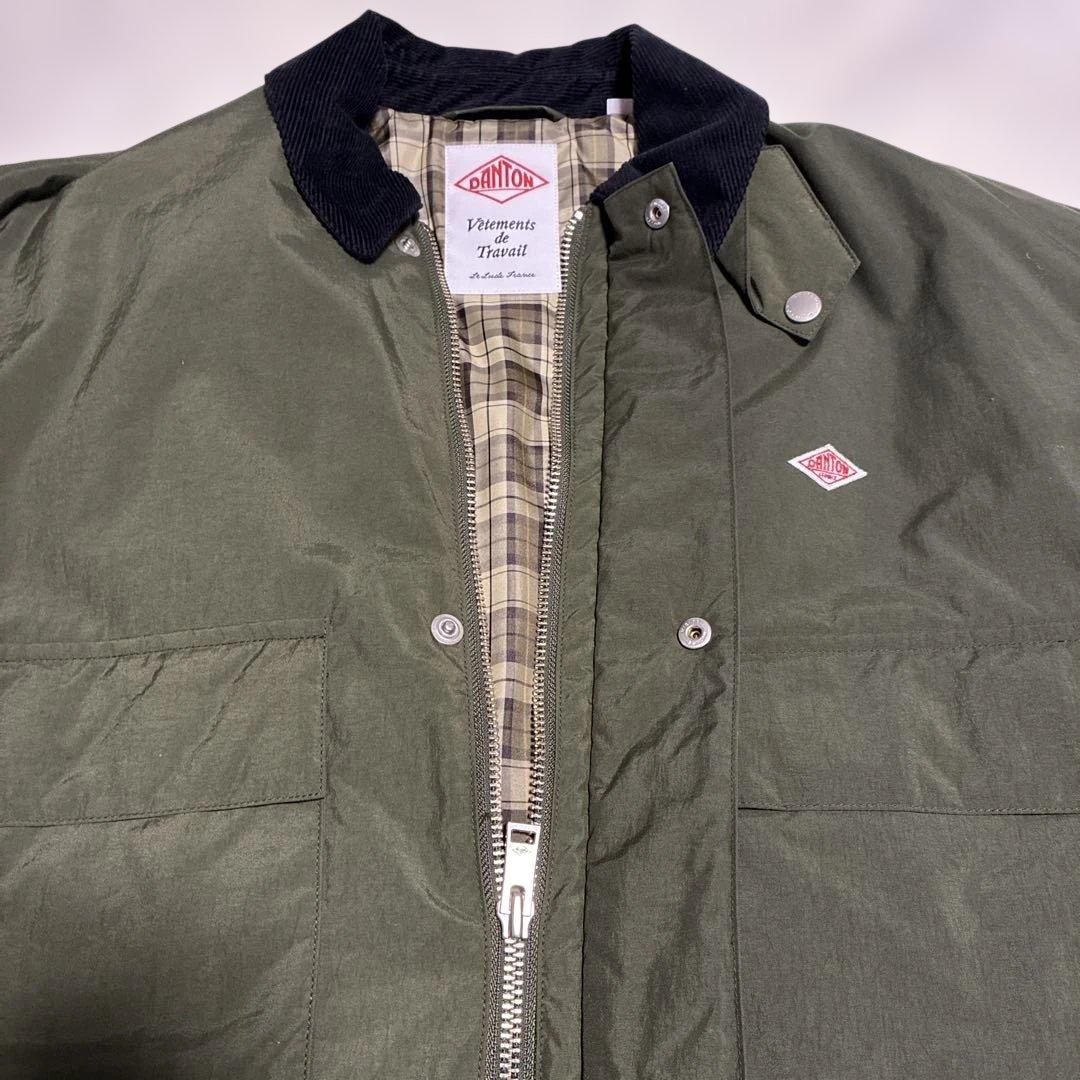美品　DANTON ナイロンタフタショート　オリーブ ジャケッ36