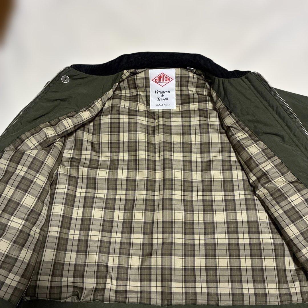 美品　DANTON ナイロンタフタショート　オリーブ ジャケッ36