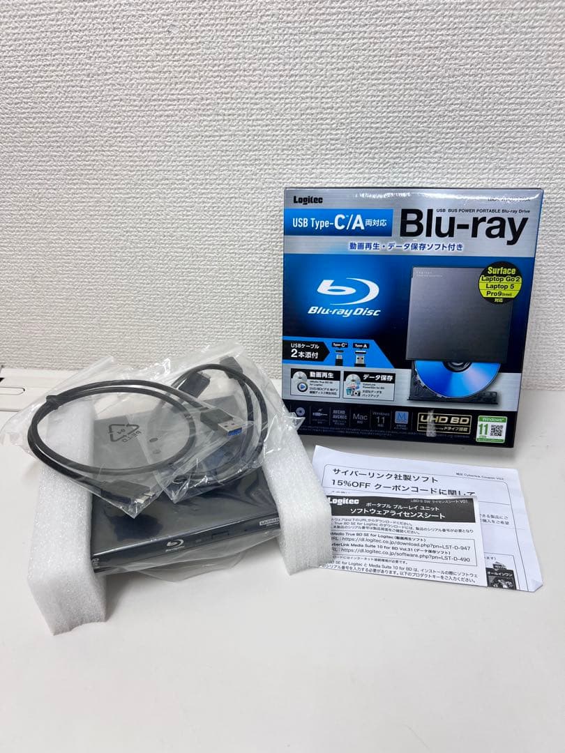12P1#50Logitec Blu-rayドライブLBD-PWB6U3CSBK