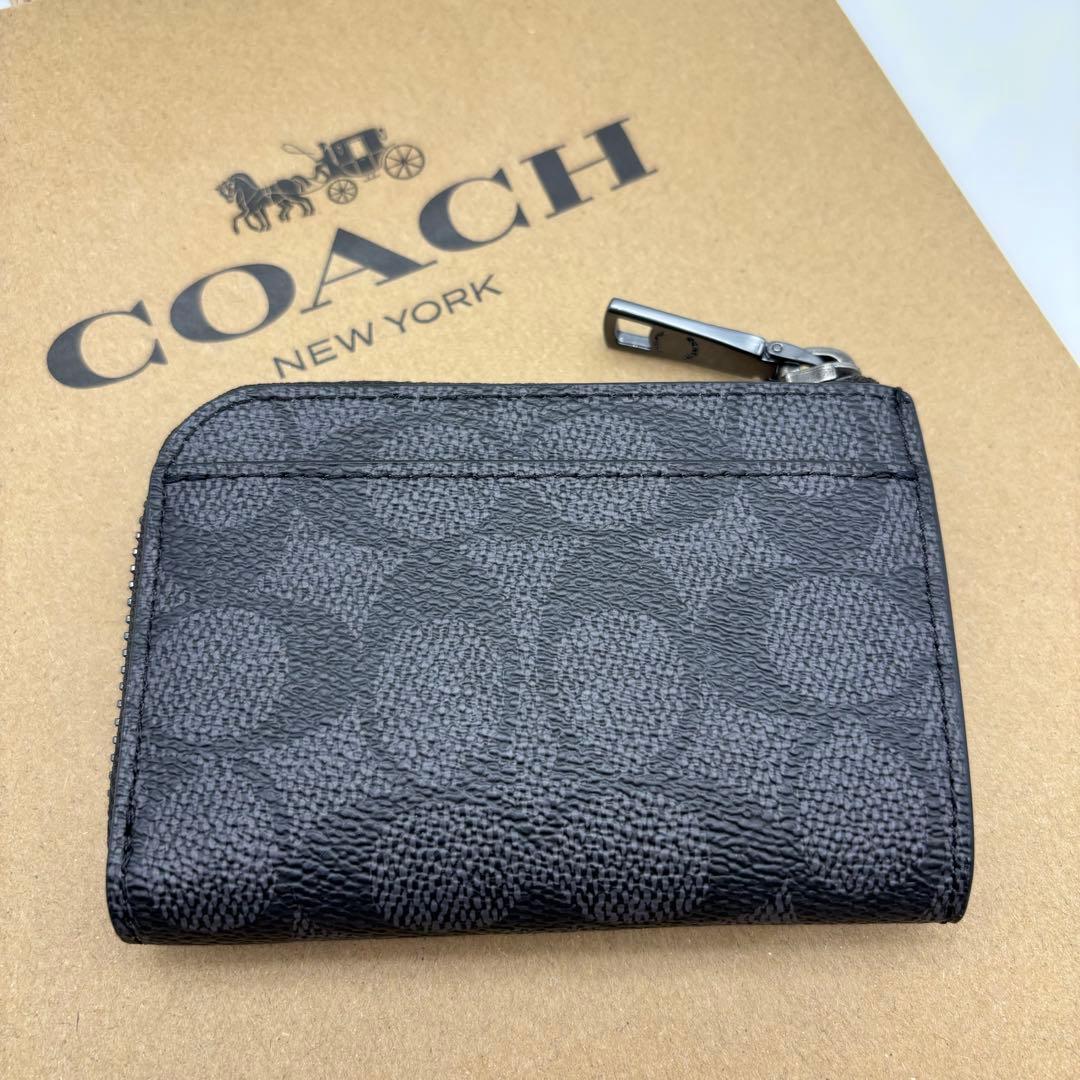 【COACH☆新品】ジップ キー ケース☆シグネチャー キャンバス☆レザー☆