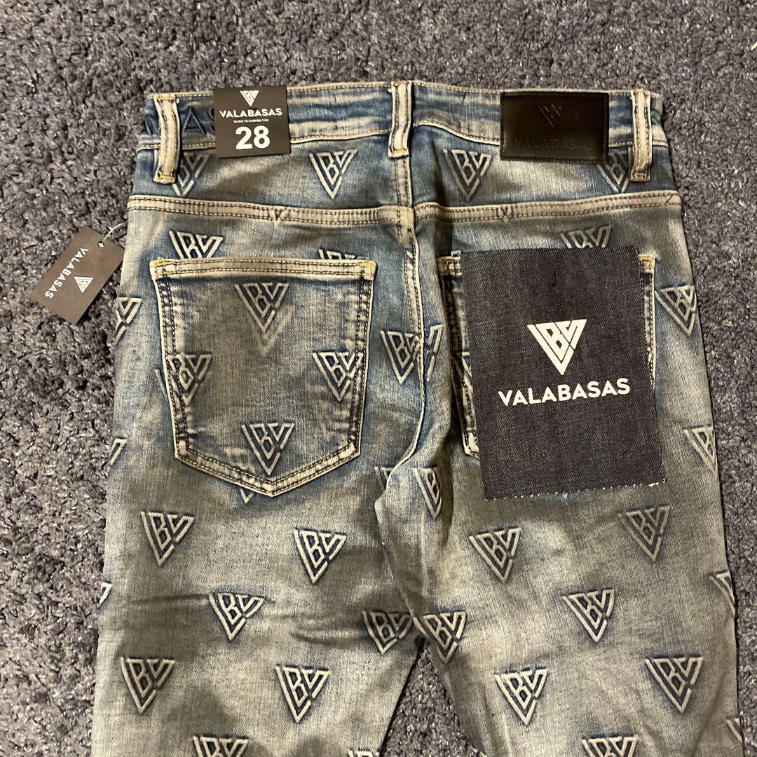 ‼️新作‼️VALABASAS バラバサス ロゴモノグラムスキニーフレアデニム 28