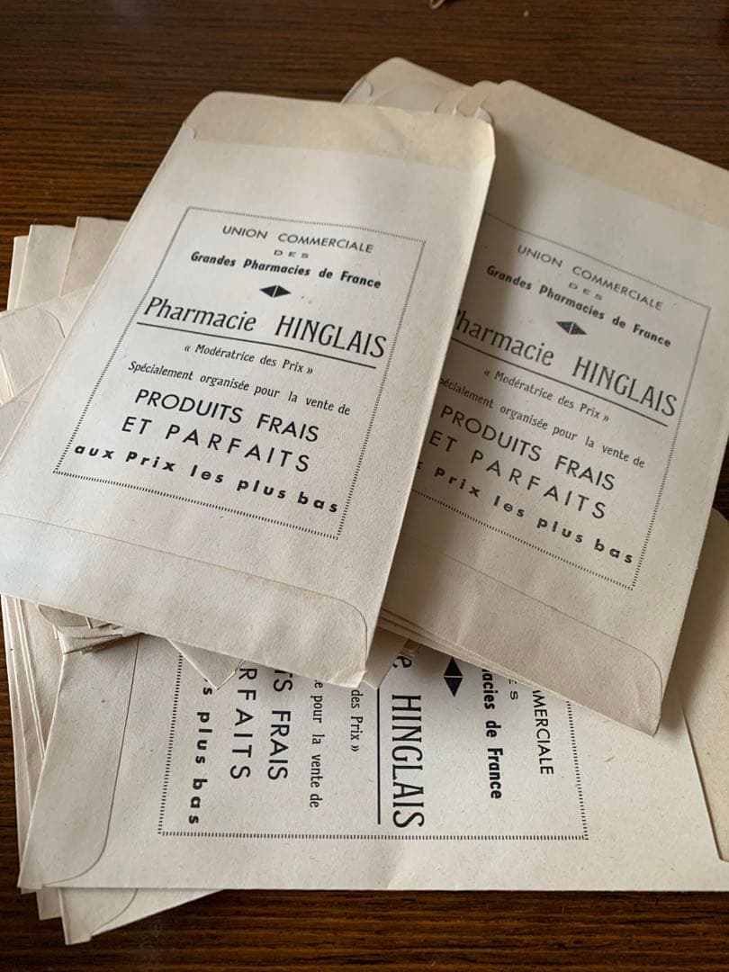 海外紙物　フランス　アンティーク　薬品袋　50枚　大量　1名様　ラスト