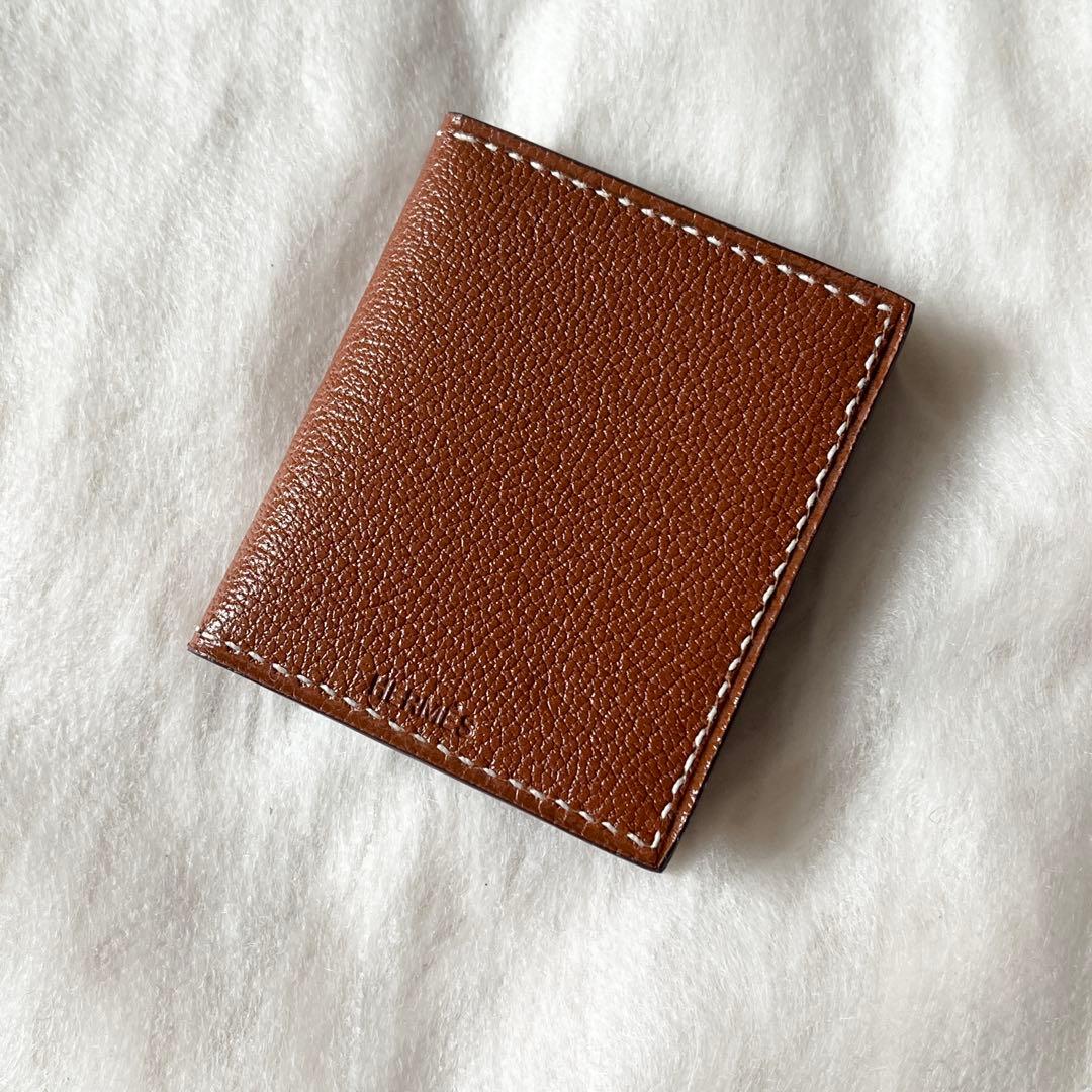 HERMES エルメス　ミニ フォトフレーム　クシュベル　ブラウン