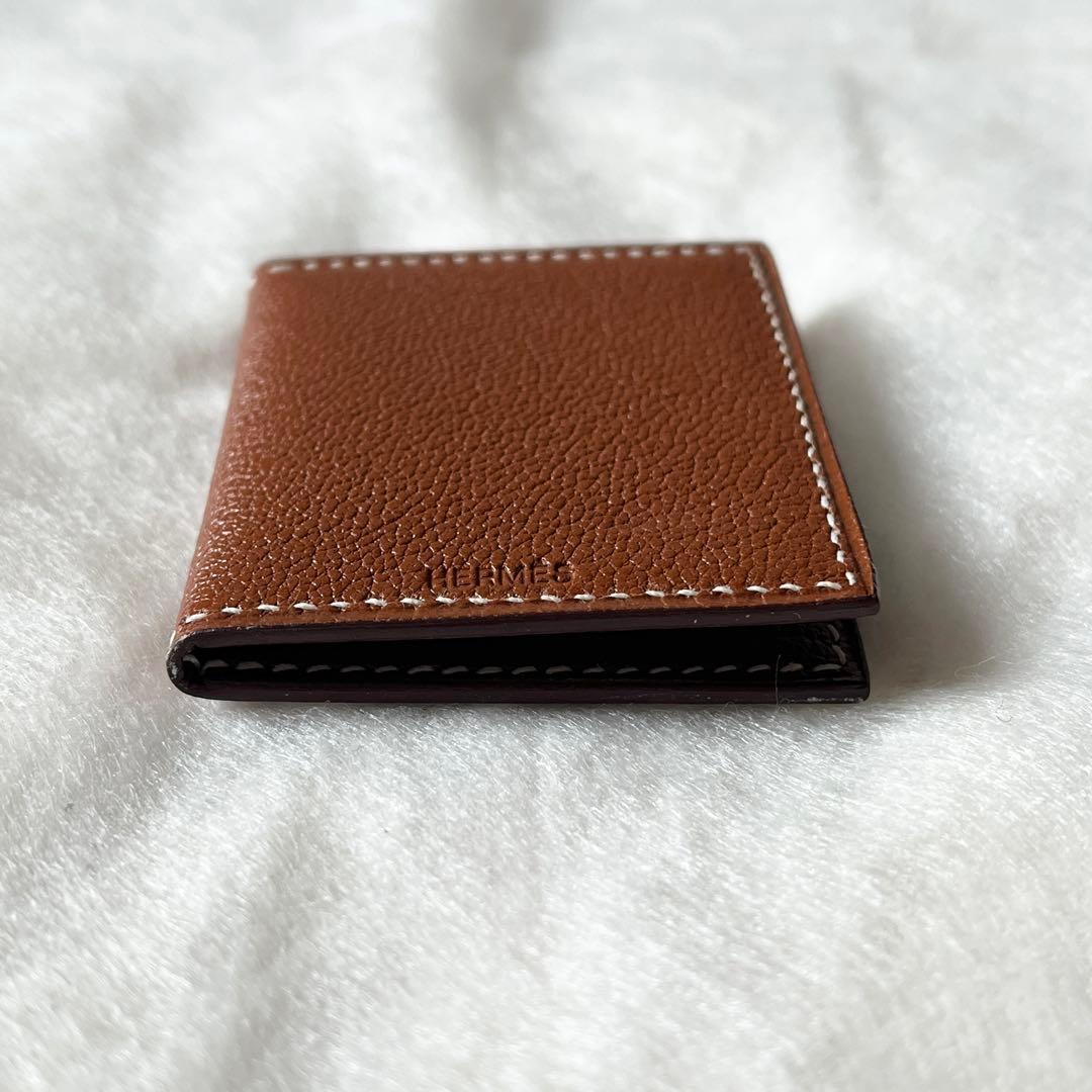 HERMES エルメス　ミニ フォトフレーム　クシュベル　ブラウン