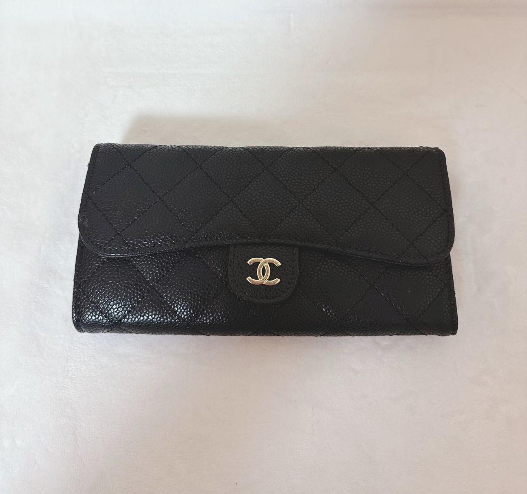 CHANEL ブラックレザー長財布 キルティングノベルティ商品非売品