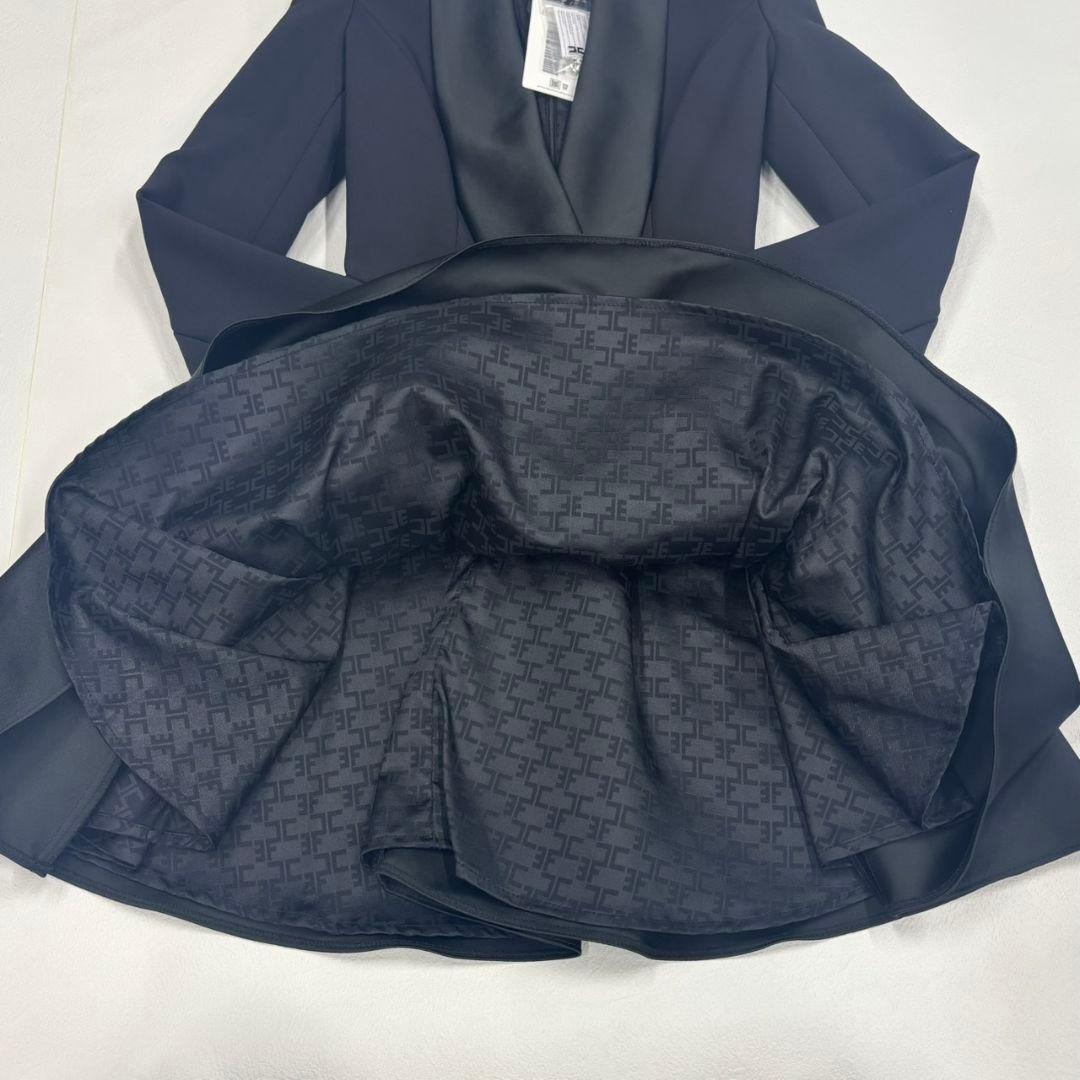 エリザベッタフランキ ミニ ドレス ブラック ミニフレア AB71047E2