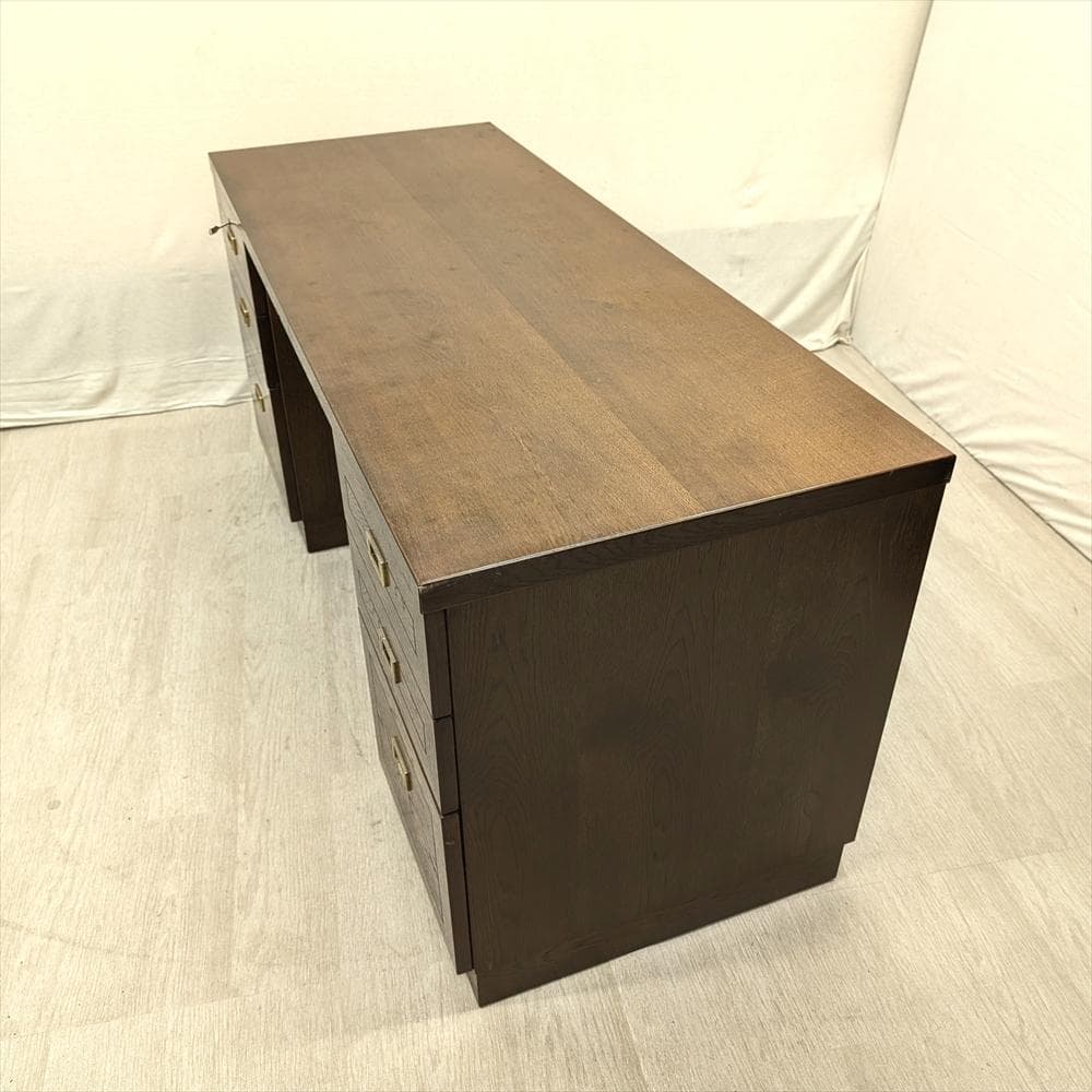 両袖机　書斎机　学習机　勉強机　作業台　デスク　パソコンデスク　鍵付き　木製