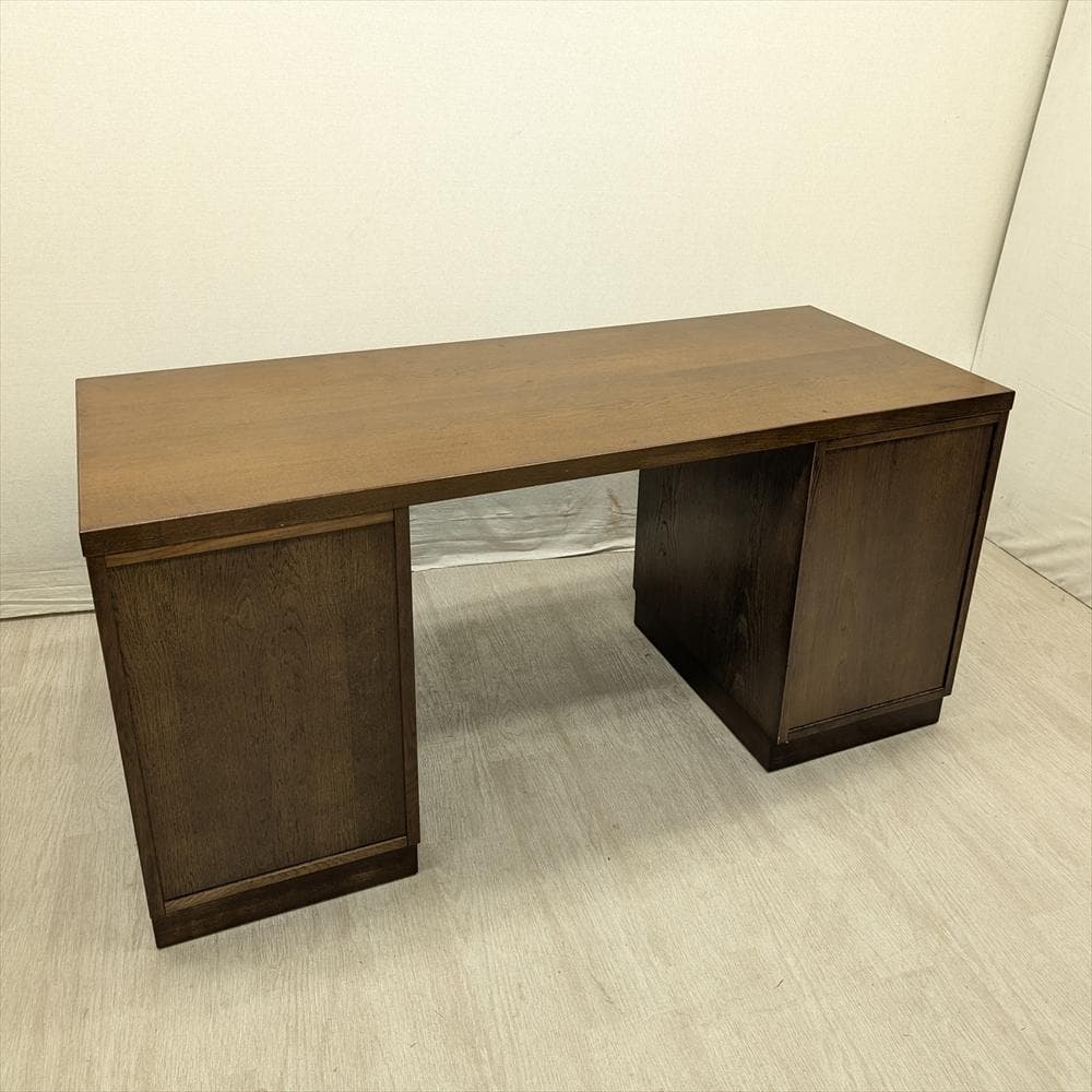 両袖机　書斎机　学習机　勉強机　作業台　デスク　パソコンデスク　鍵付き　木製