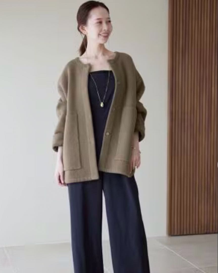 スローブイエナ　ダブルフェイスニットブルゾン