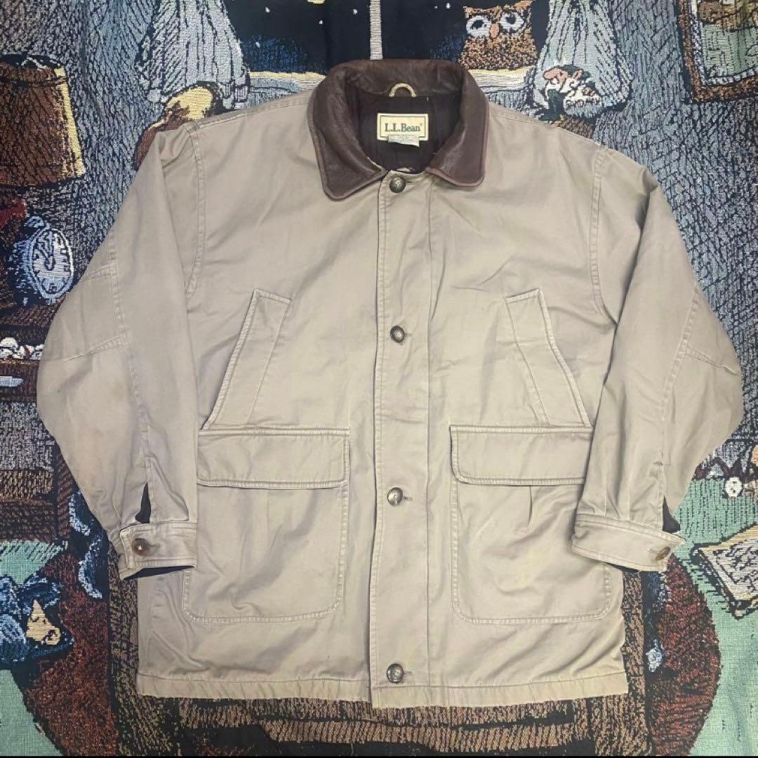 L.L.Bean エルエルビーンハンティングジャケ ット襟レザー中綿ジャケット