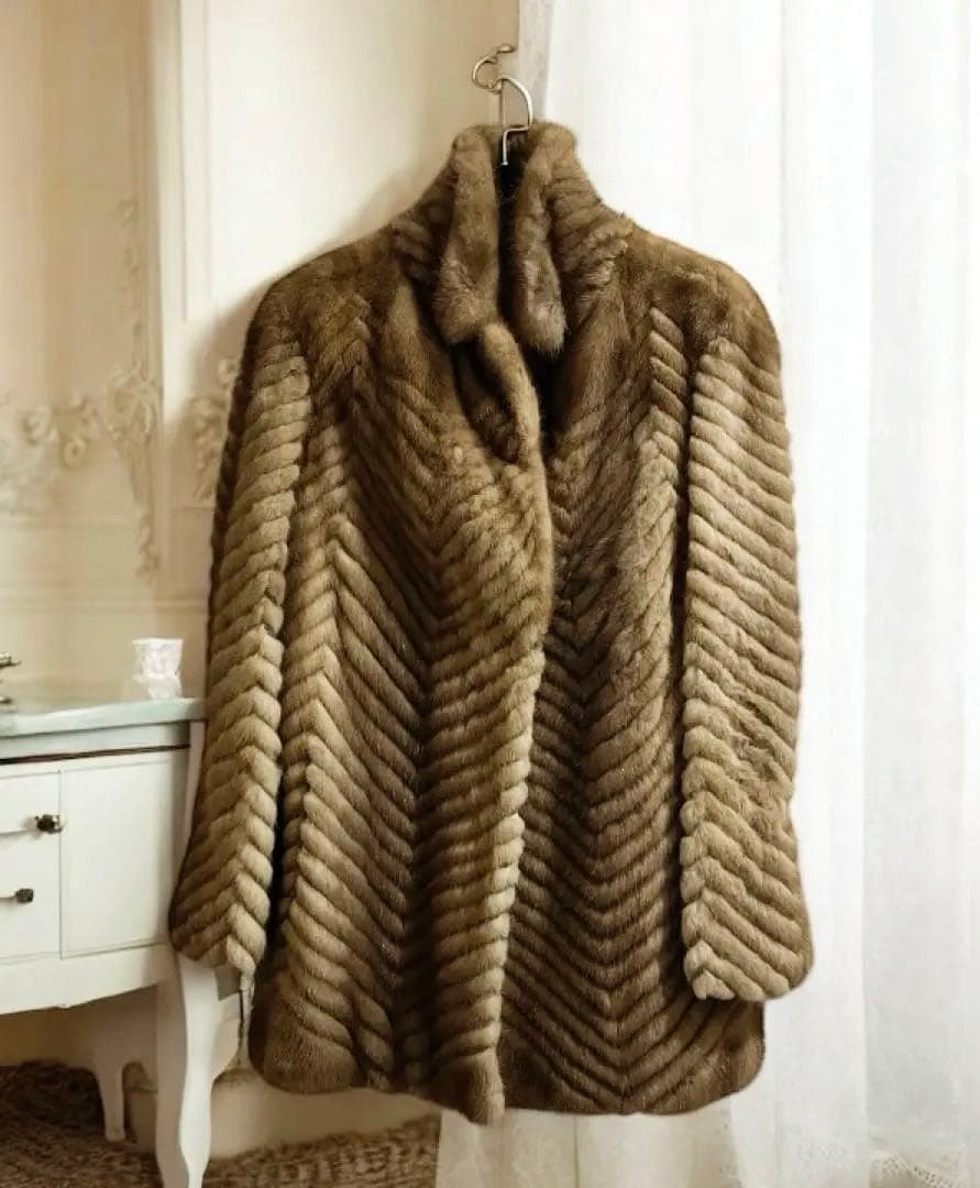 お安い価格★ ミンク リアルファー 毛皮 高級コート 11号 極美品