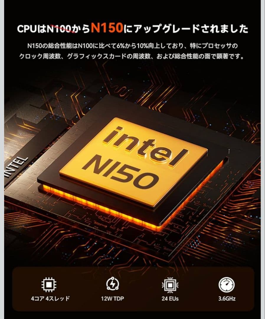 さのじさま専用 AOOSTARミニPCN150　12GB/512GB 3画面出力