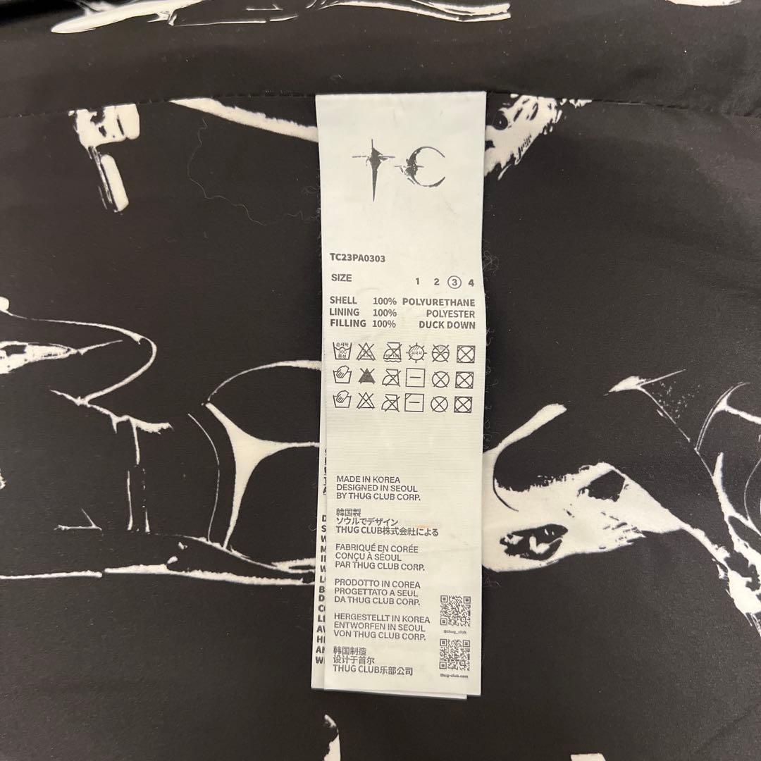 Thug Club サグクラブ ブラックダウンジャケット