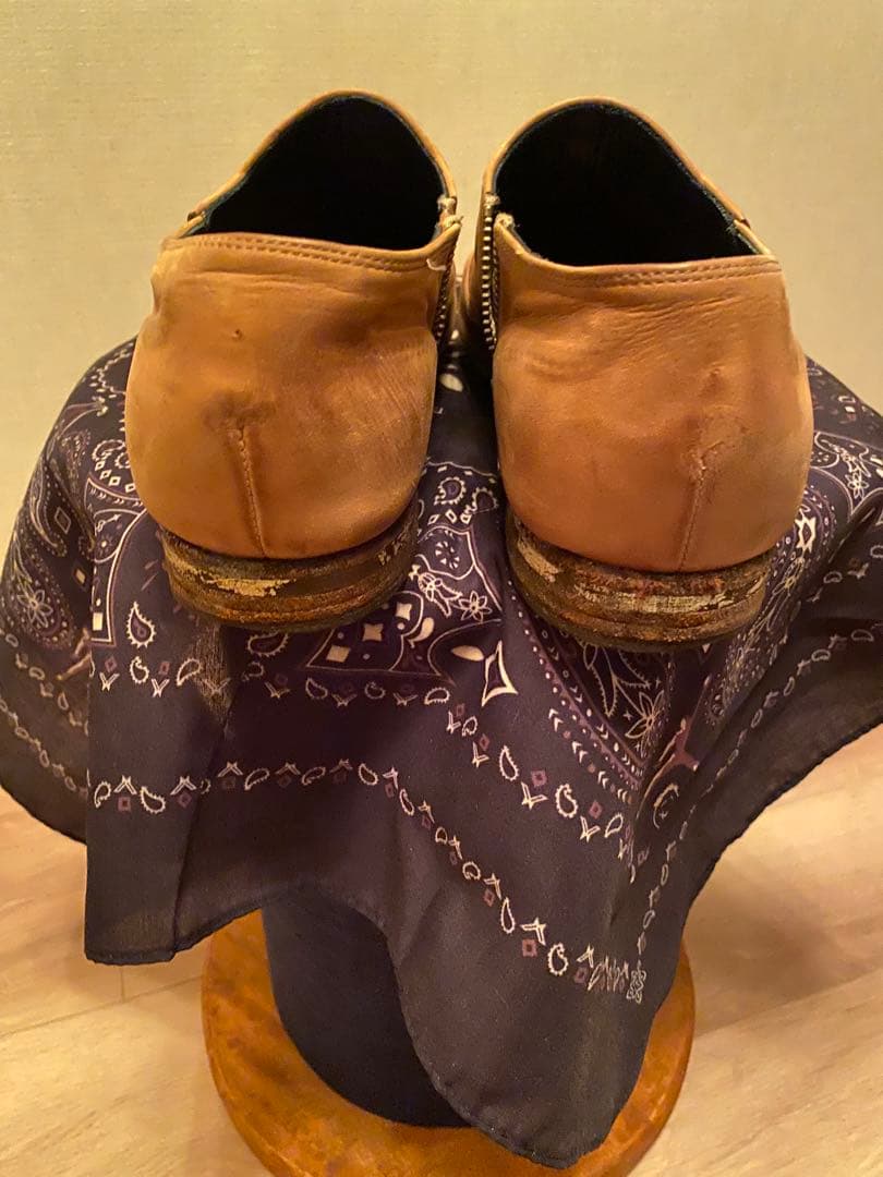 ミハラヤスヒロ　ベージュ レザー オックスフォードシューズ