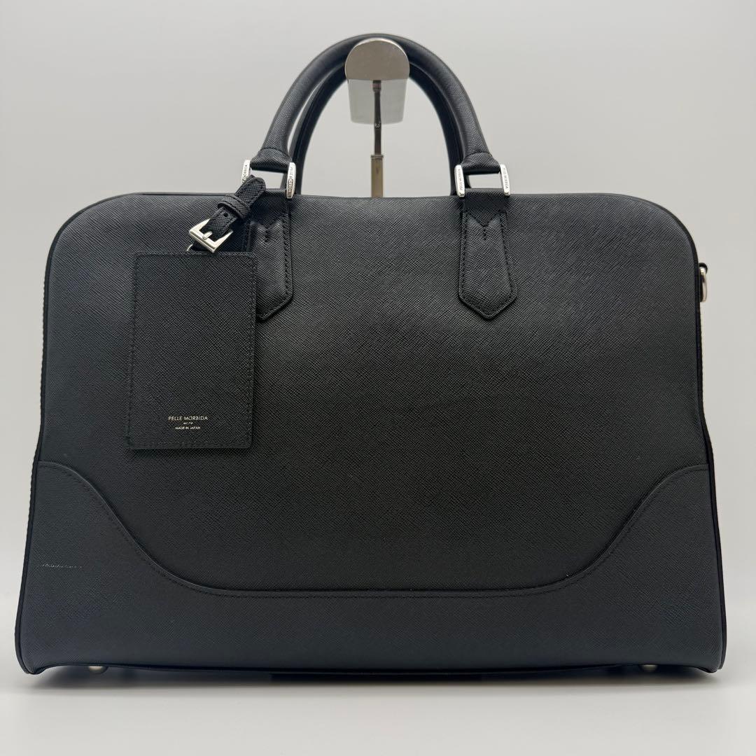 ペッレモルビダ キャピターノ ブリーフケース エンボスレザー A4 ブラック