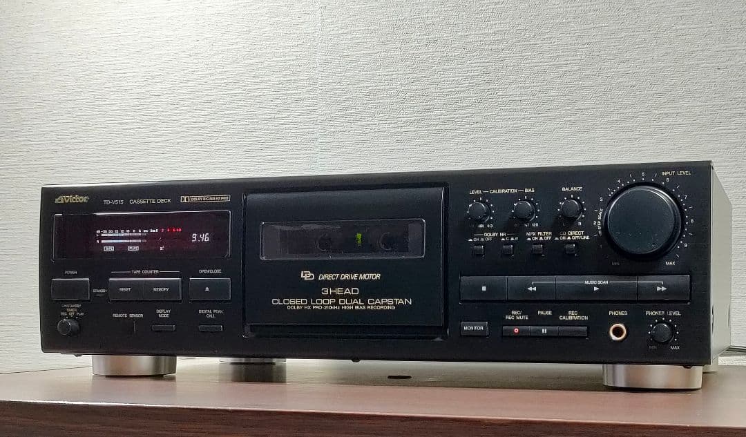 ビクター Victor TD-V515 ３ヘッドカセットデッキ【録音再生良好】