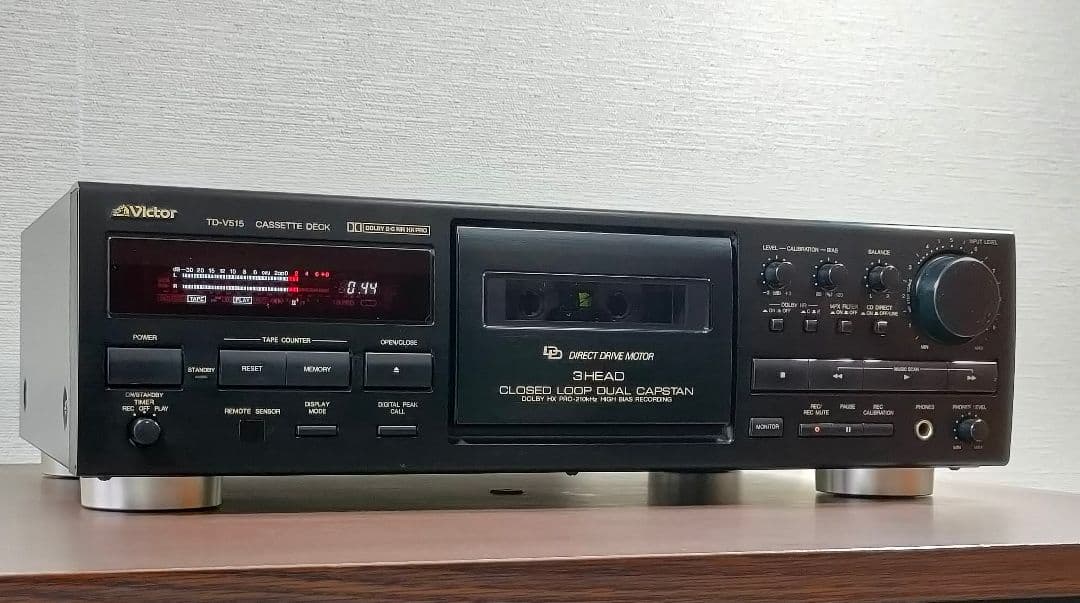 ビクター Victor TD-V515 ３ヘッドカセットデッキ【録音再生良好】