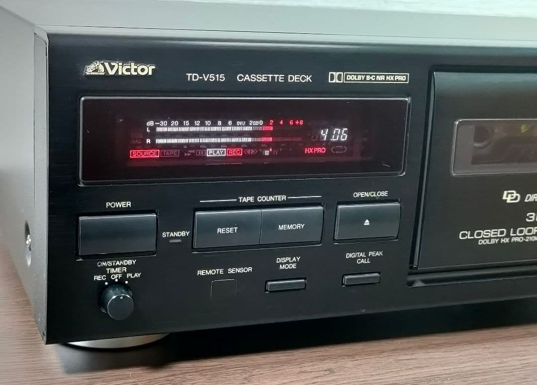 ビクター Victor TD-V515 ３ヘッドカセットデッキ【録音再生良好】
