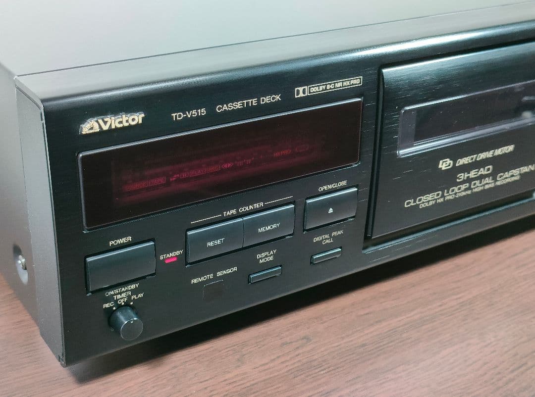 ビクター Victor TD-V515 ３ヘッドカセットデッキ【録音再生良好】