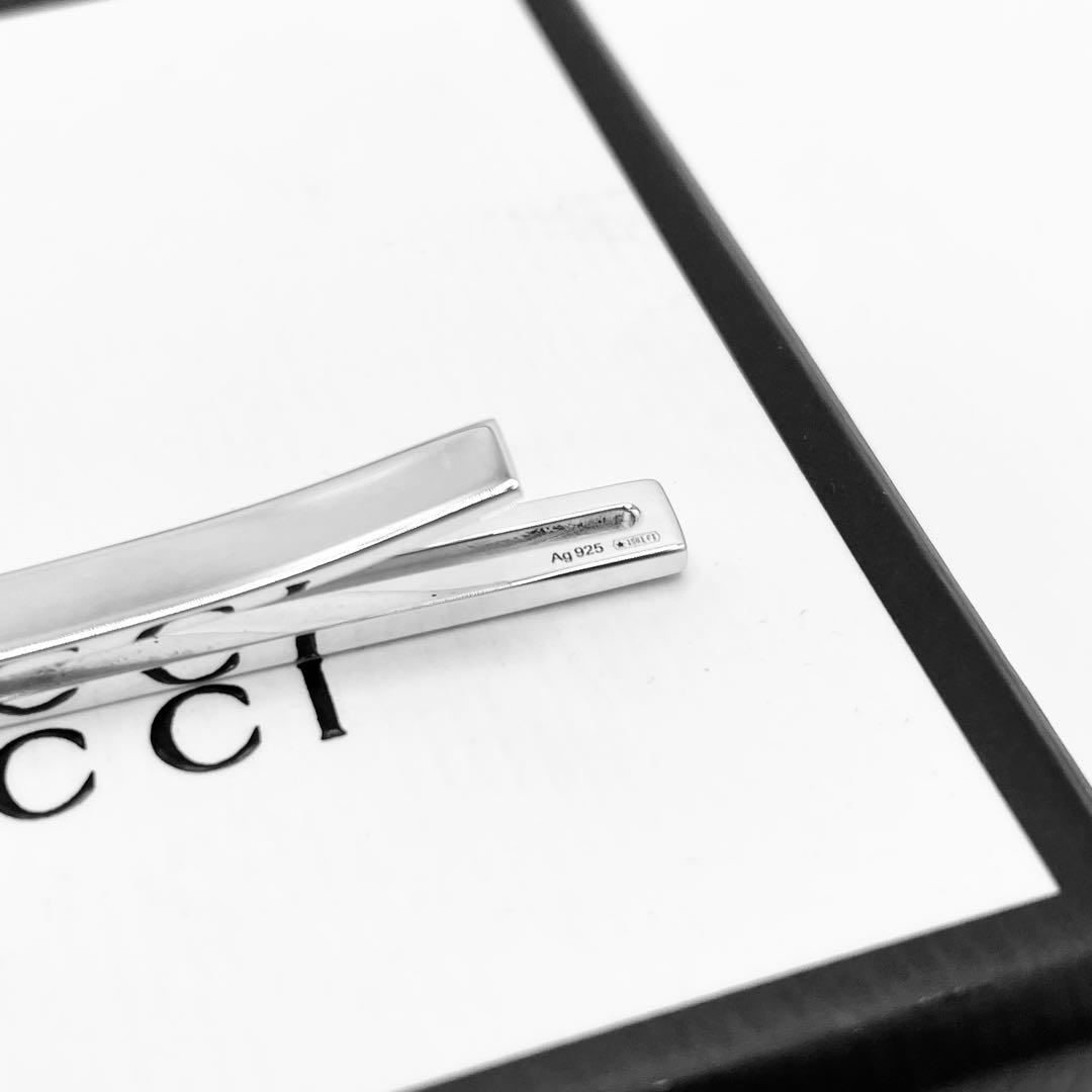 【鏡面仕上/オシャレ】グッチ　ネクタイピン　タイピン　925　冠婚葬祭　ノット