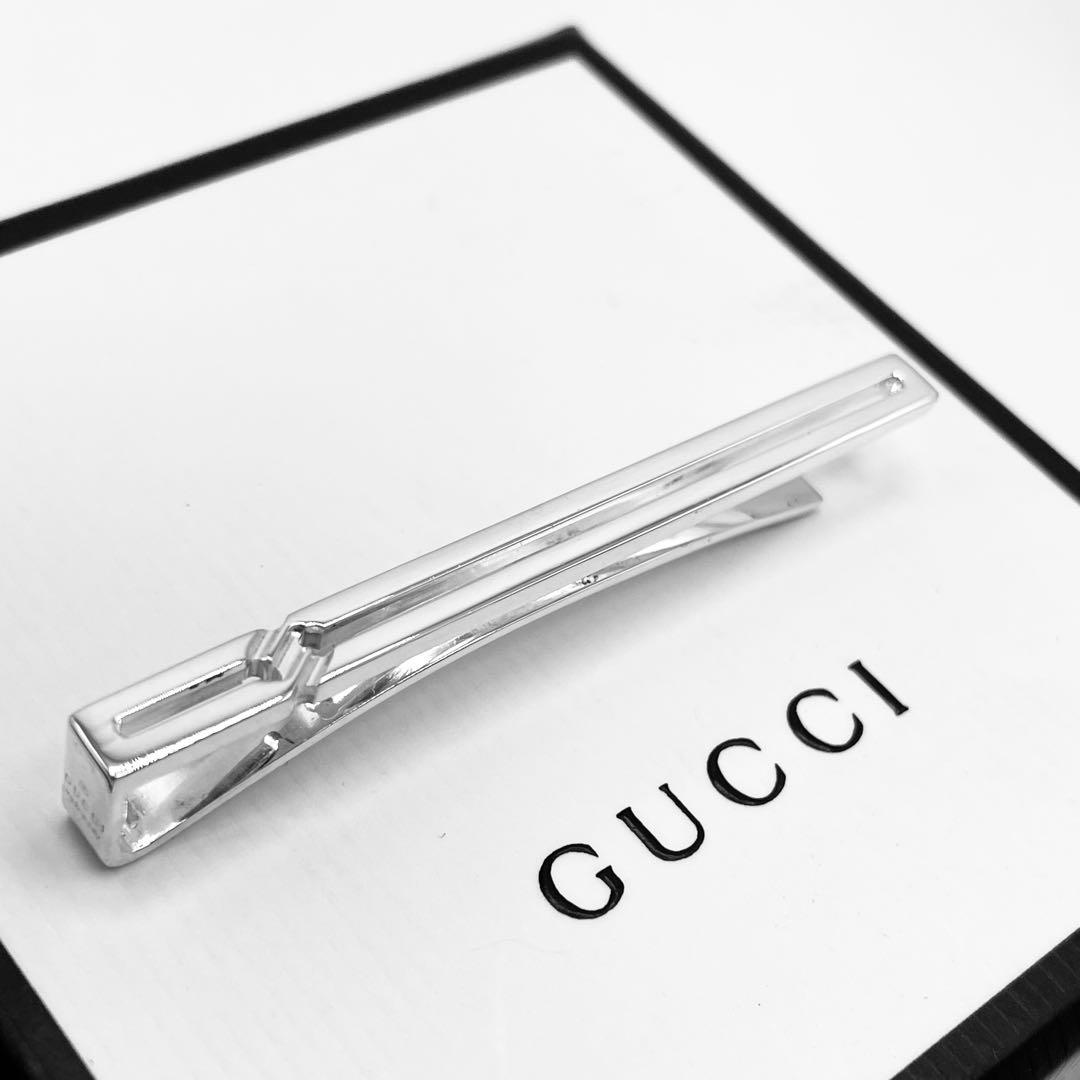 【鏡面仕上/オシャレ】グッチ　ネクタイピン　タイピン　925　冠婚葬祭　ノット