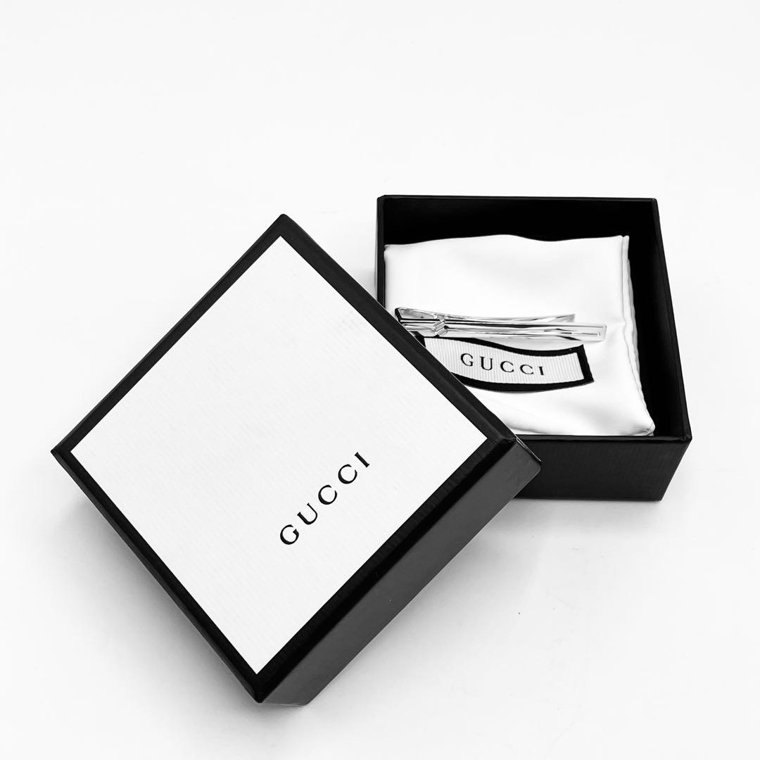 【鏡面仕上/オシャレ】グッチ　ネクタイピン　タイピン　925　冠婚葬祭　ノット