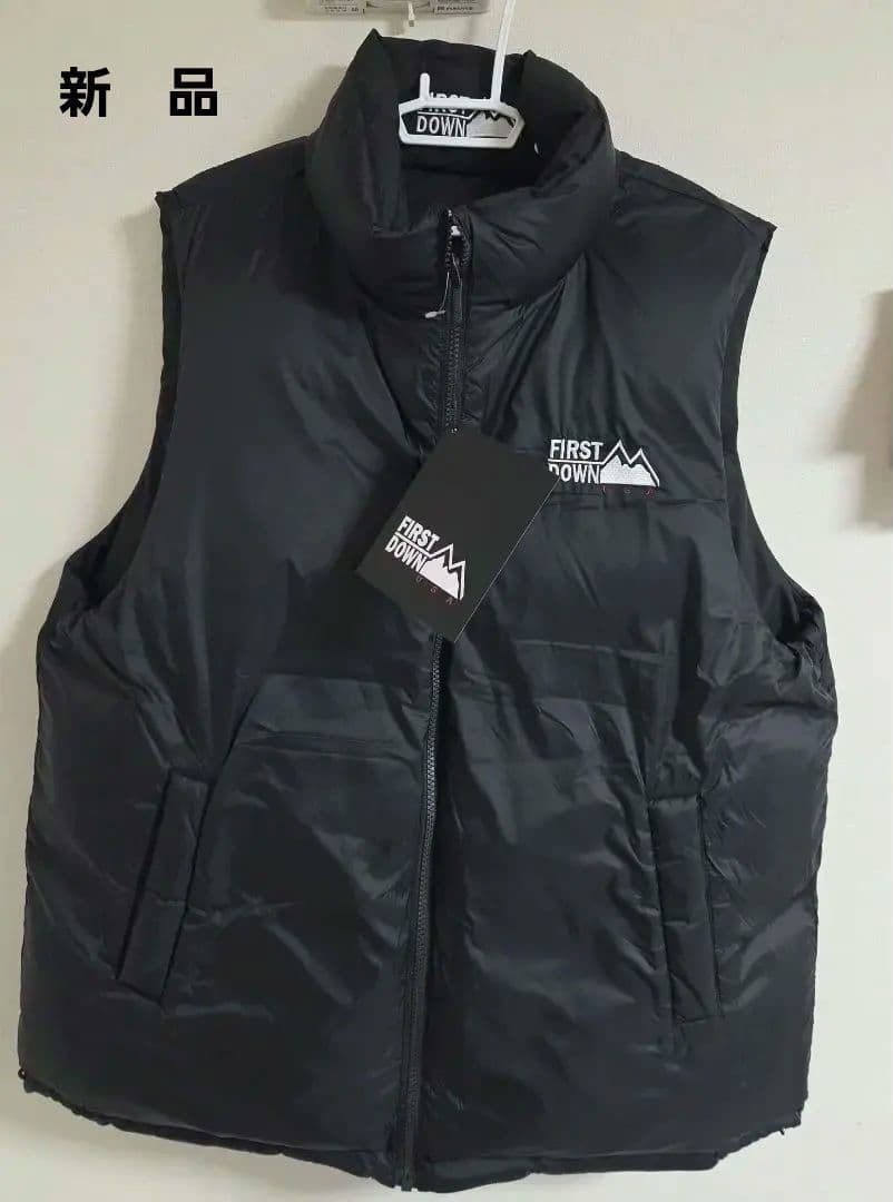 新品　FIRST DOWN ブラック ダウンベスト　XL