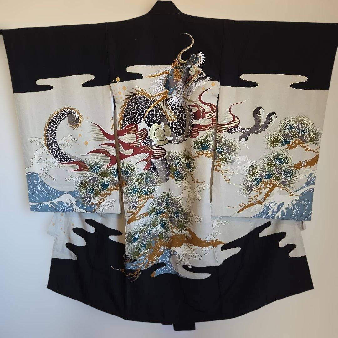 メル96656　No29　正絹　男の子お祝い着物　長襦袢付き　産着　七五三