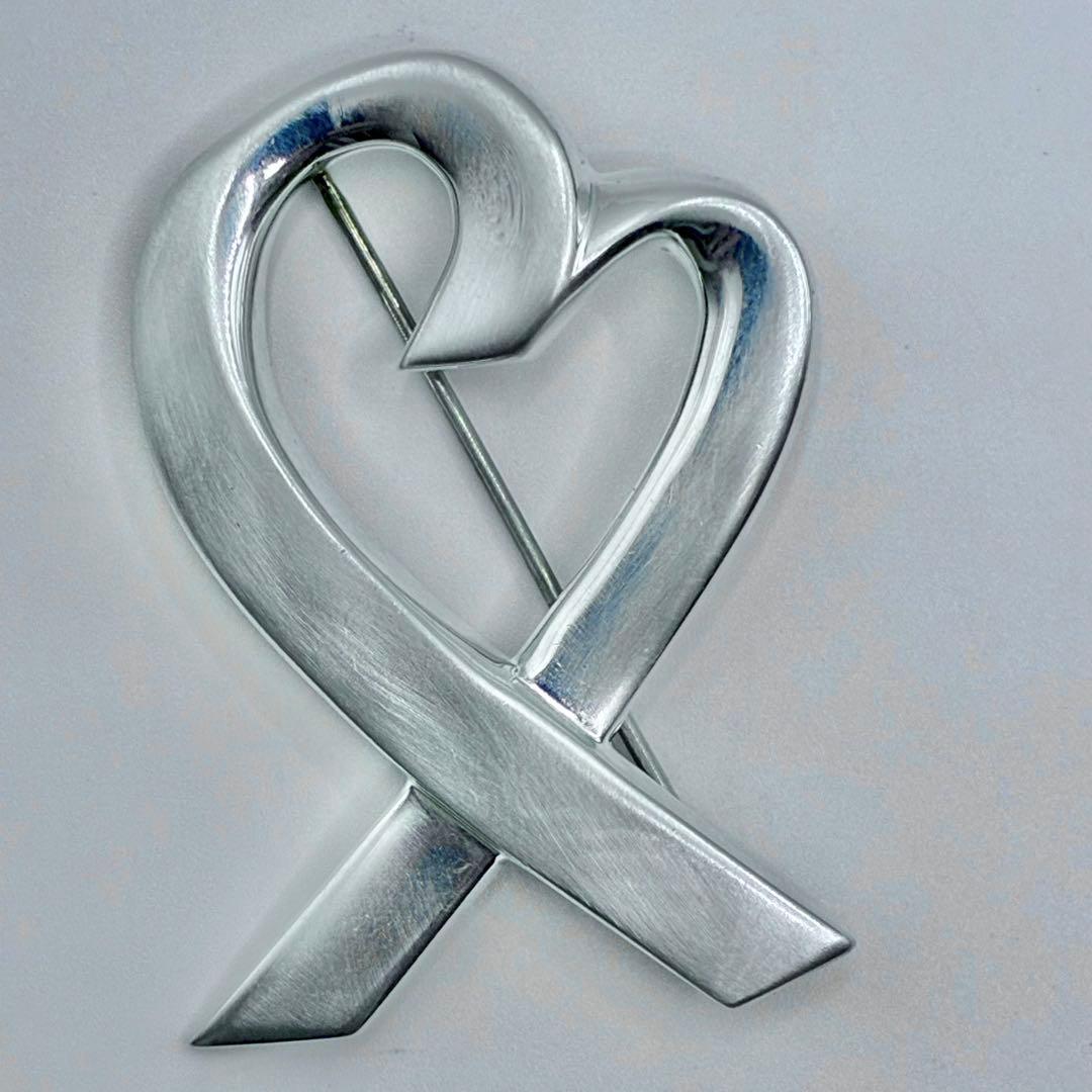 【保存袋付き】ティファニー　ラビングハート　ブローチ　ラージサイズ　925　美品