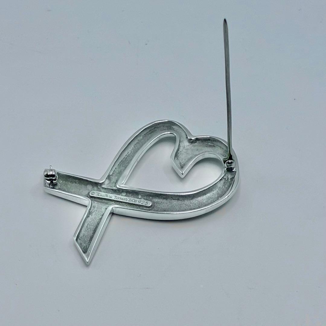 【保存袋付き】ティファニー　ラビングハート　ブローチ　ラージサイズ　925　美品