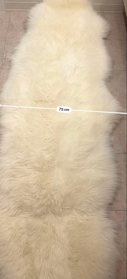 天然ムートンラグ　羊毛100% 2匹　ホワイト色　未使用　ビッグサイズ