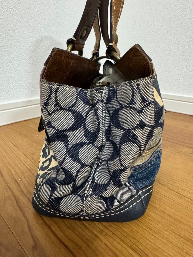 希少　coach コーチ　デニムパッチワーク　ハンドバッグ