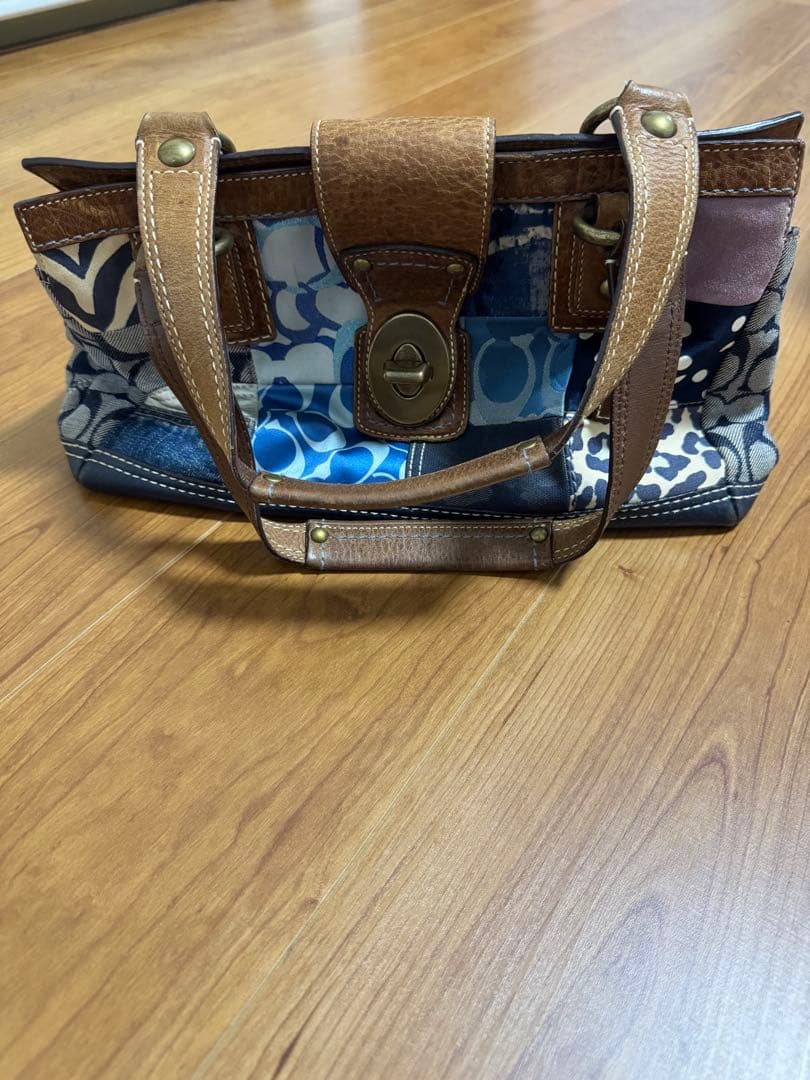 希少　coach コーチ　デニムパッチワーク　ハンドバッグ