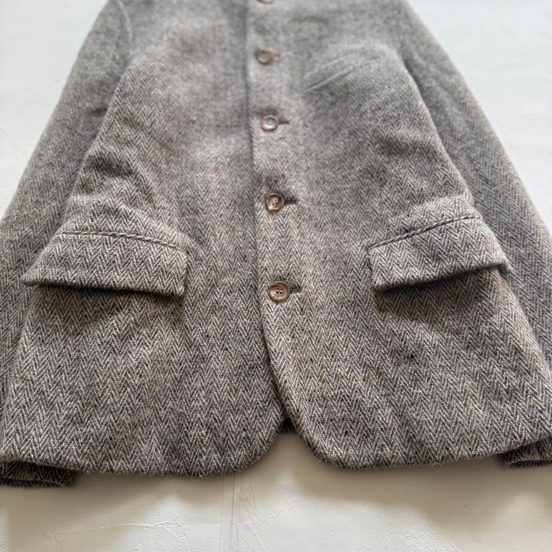 トゥジュー　ウールヘリンボーン　ジャケットコート　ツイード　ベージュ