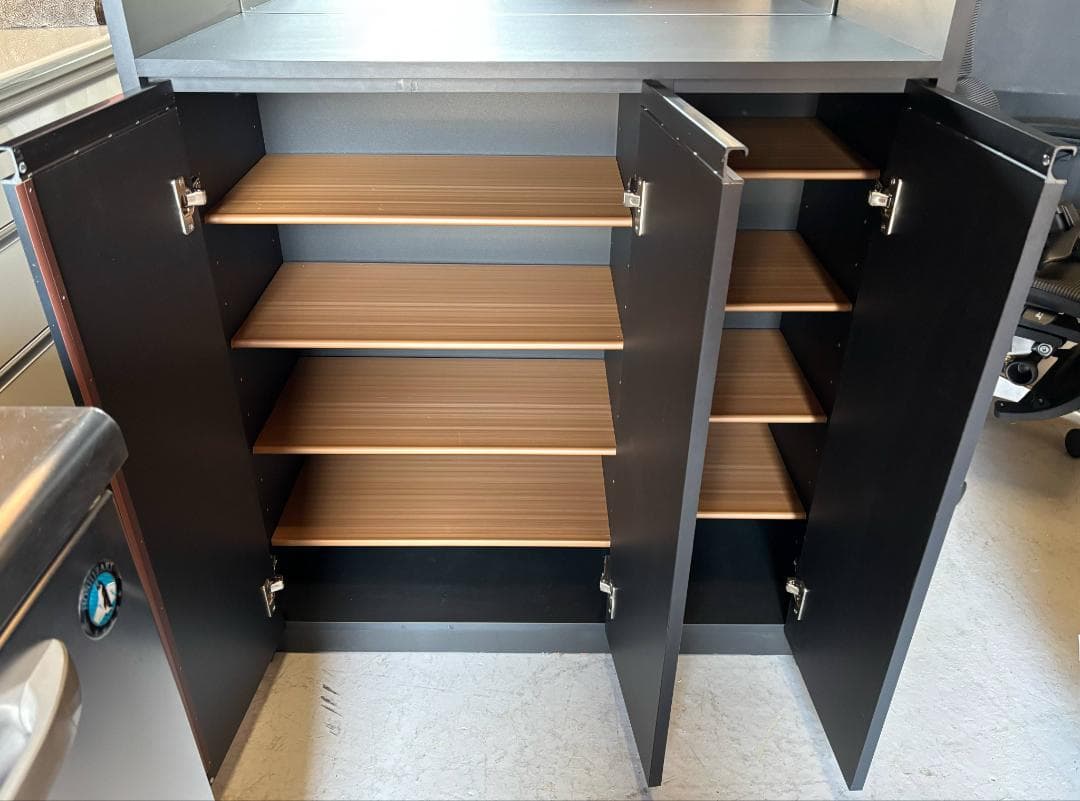 国産 モダン シューズボックス幅90cm水洗い可動棚12枚 鏡付Used/キレイ