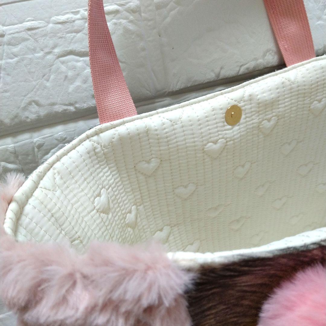 ☆*☆様 コヤンイサムチョン☆横長トートバッグ　ルミ　ボアキルトパール付